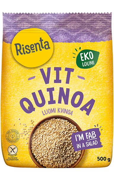 Påse med ekologisk vit quinoa från Risenta