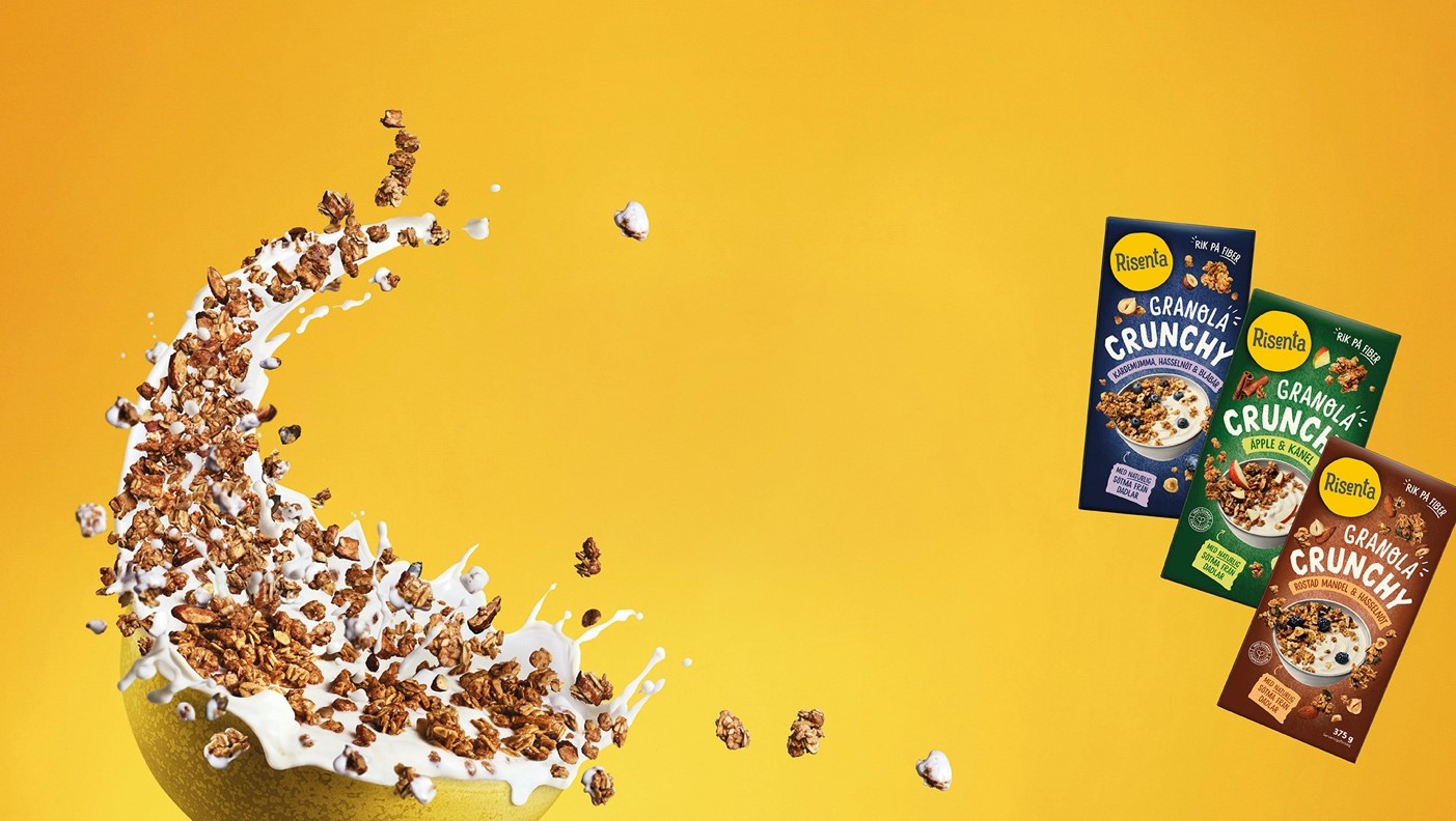 Granola skål och förpackning