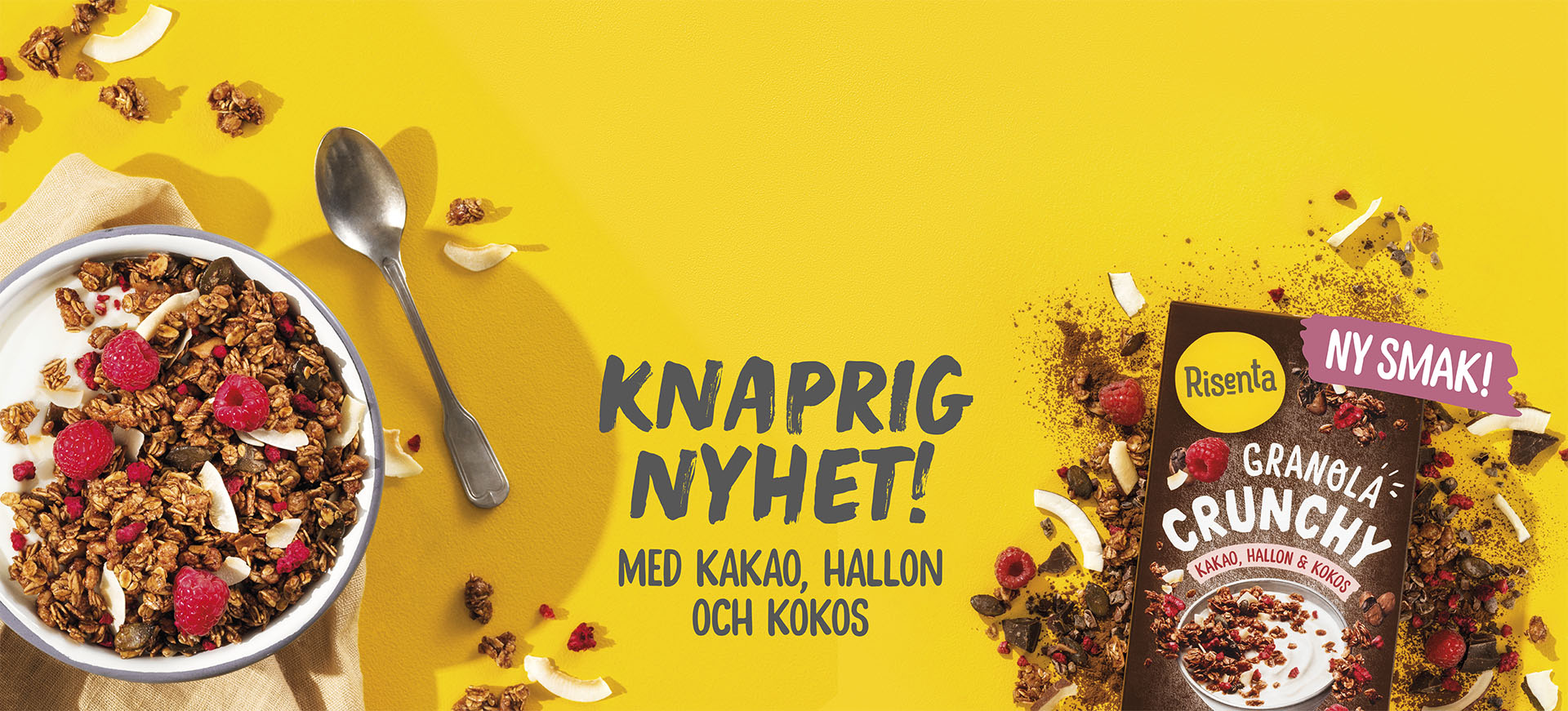Granola skål och förpackning