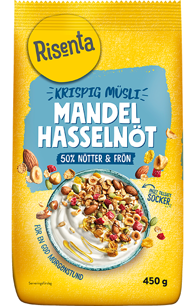 Påse med Müsli Mandel Hasselnöt från Risenta