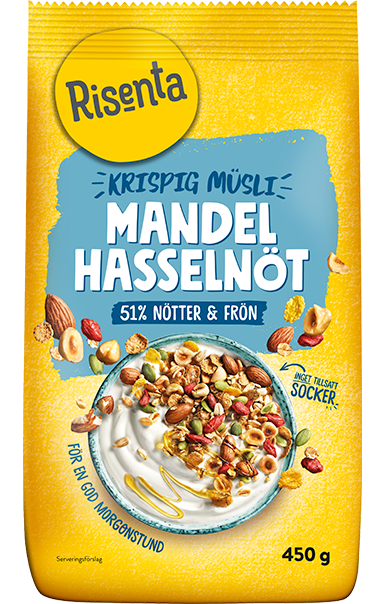 Påse med Müsli Mandel Hasselnöt från Risenta