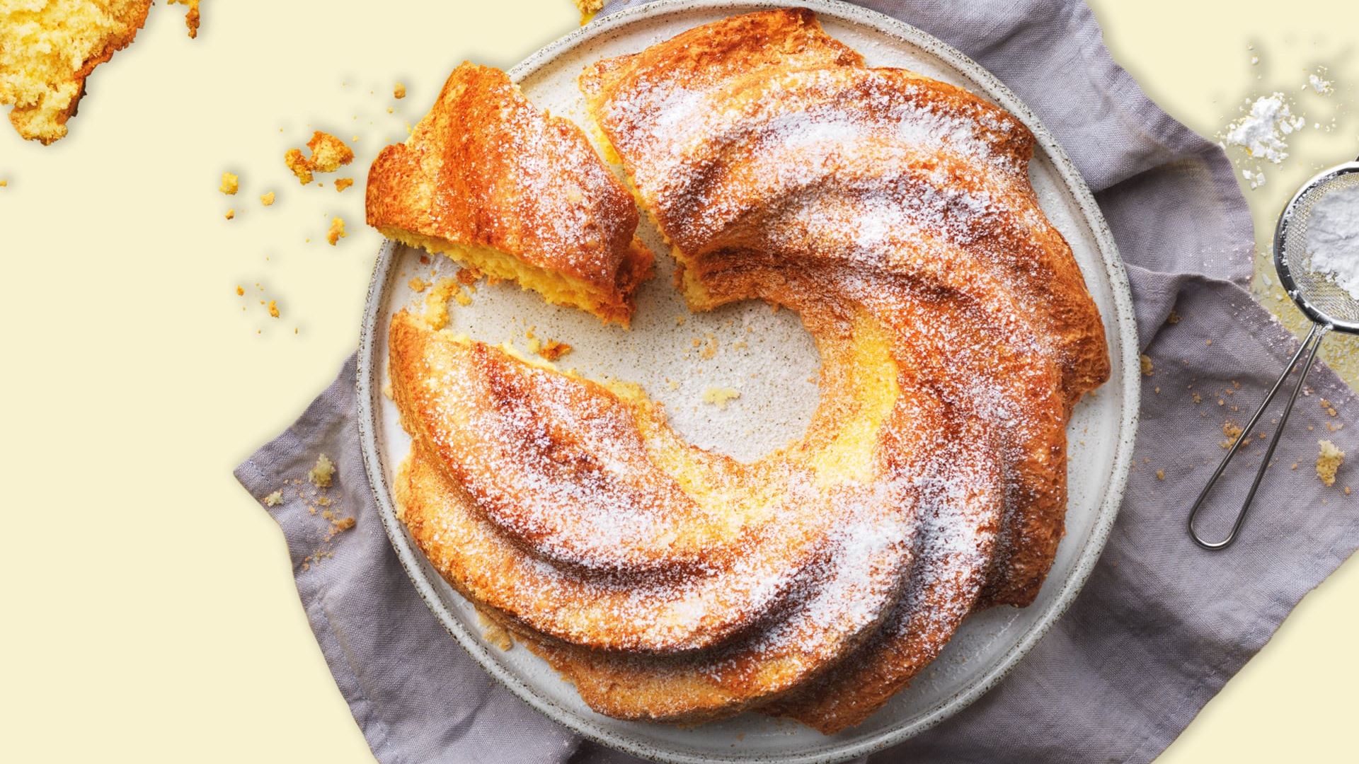 Glutenfri sockerkaka på en tallrik