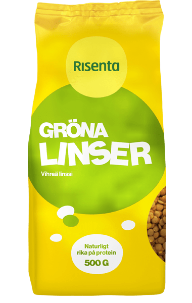Påse med gröna linser från Risenta
