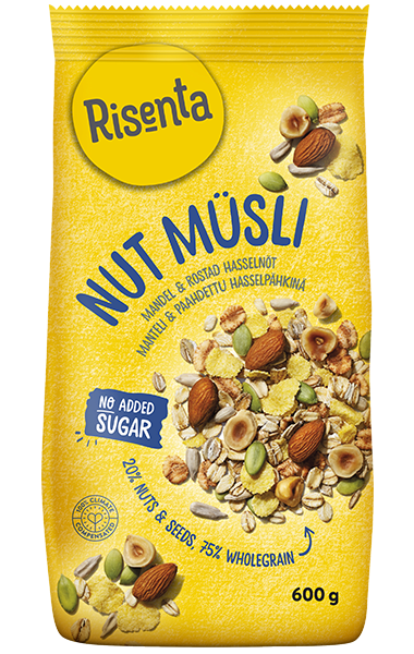 Förpackning med Nut Müsli från Risenta