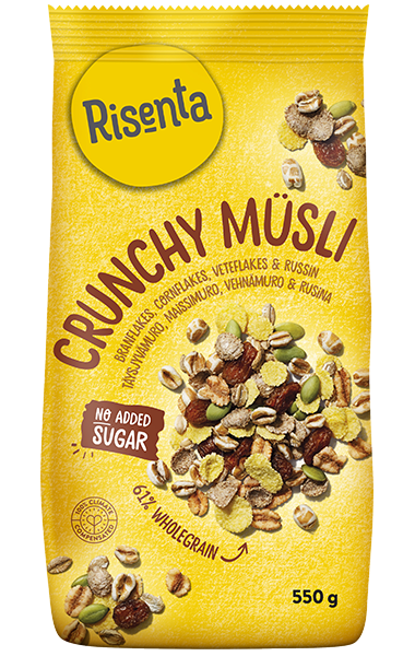 Förpackning med Crunchy Müsli från Risenta