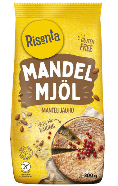 Förpackning med mandelmjöl från Risenta