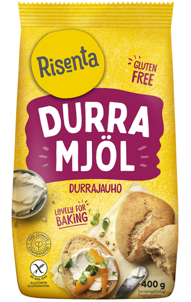 Påse med durramjöl från Risenta