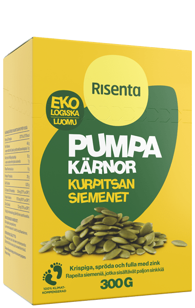 Förpackning med pumpakärnor från Risenta