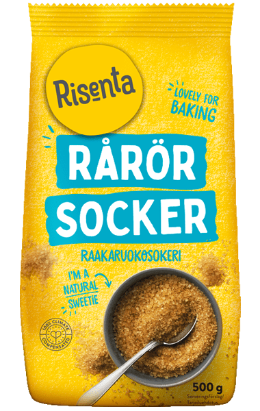 Påse med rårörsocker från Risenta